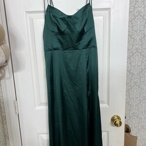 Elegant Green Satin Dress